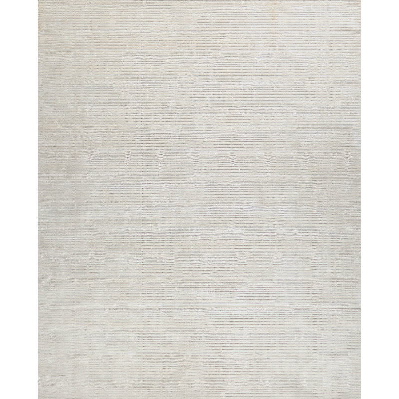 Cavallo Modern handloomed Nylon/Wool White Area Rug, Rectangle 12' x 15', White