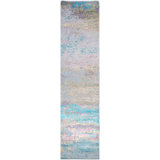 One-of-a-Kind 2'5" x 9'11" Area Rug in Blue/Gold/Gray