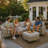 4 Piece Rattan Patio Conversation Set with Cushions-1312941363-1333608604