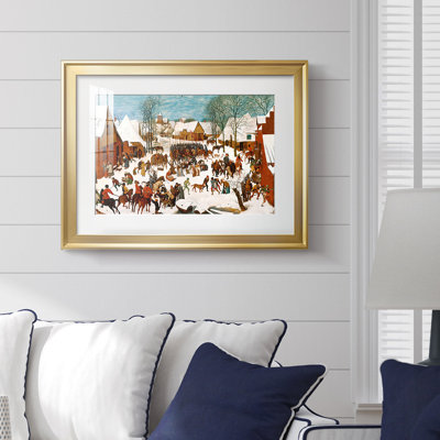 «Massacre of the Innocents» par Peter Bruegel l'Ancien, reproduction encadrée avec passe-partout et verre 1565-1567