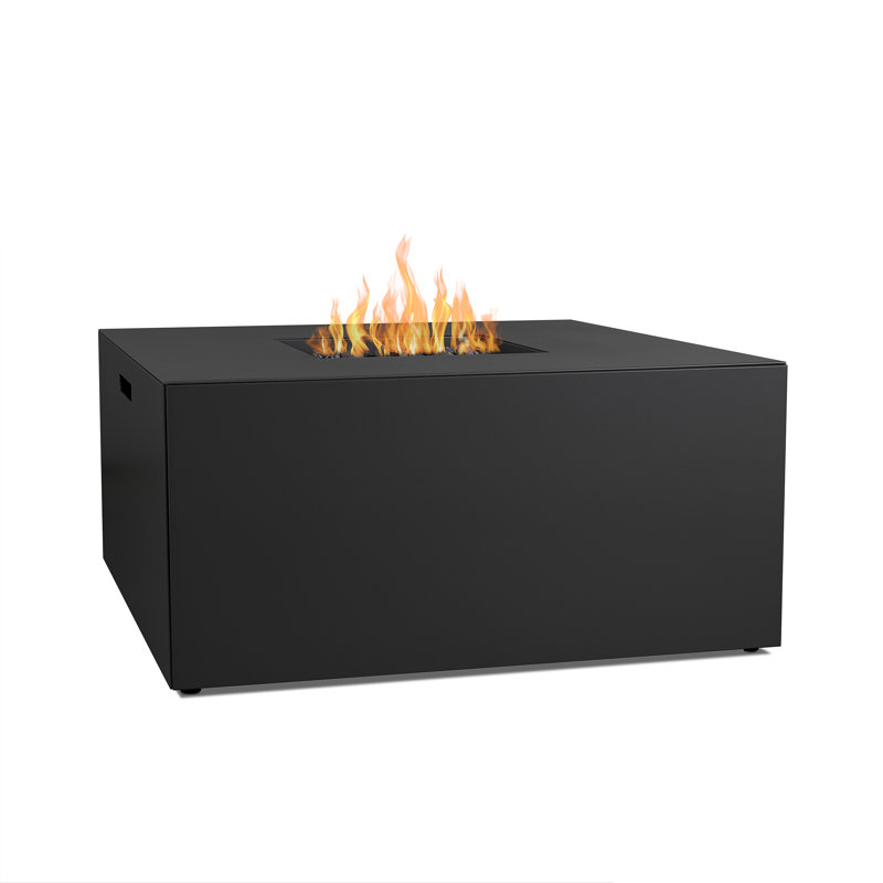 Coden 42" Square Metal Propane Fire Pit Table with Hidden Tank by Jensen Co., Charcoal