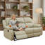 Ensemble de canapé inclinable 3 pièces en cuir Beige Breathing
