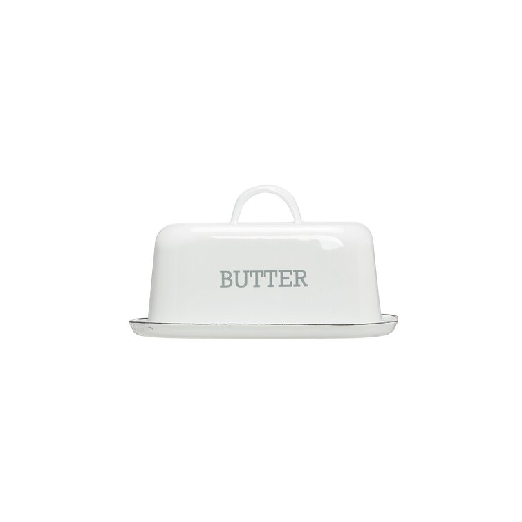 Opaline Enameled Steel Butter Dish