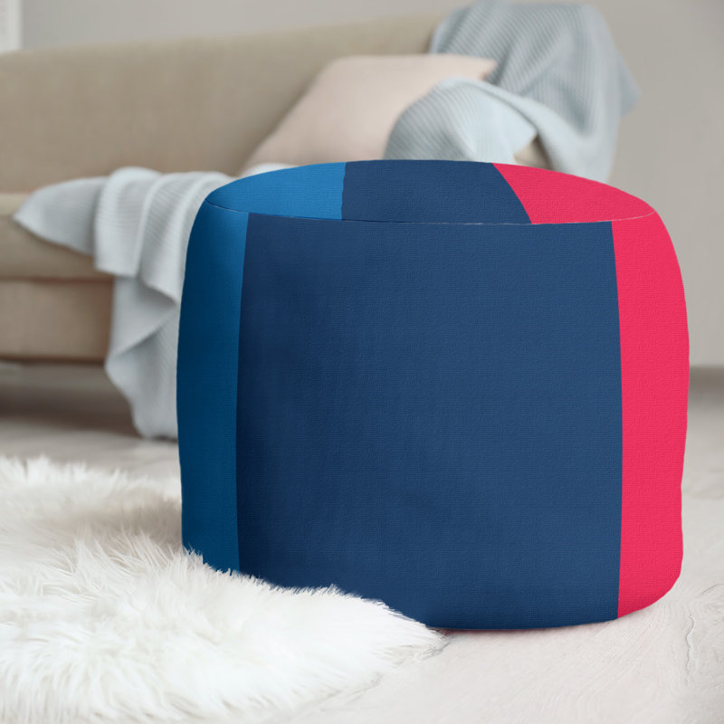repose-pieds rond 20,5", Bleu / bleu marine / rouge