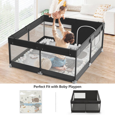Baby Playpen with Mat, 47x47inch for Babies and Toddlers for Apartment, Play Yard for Babies