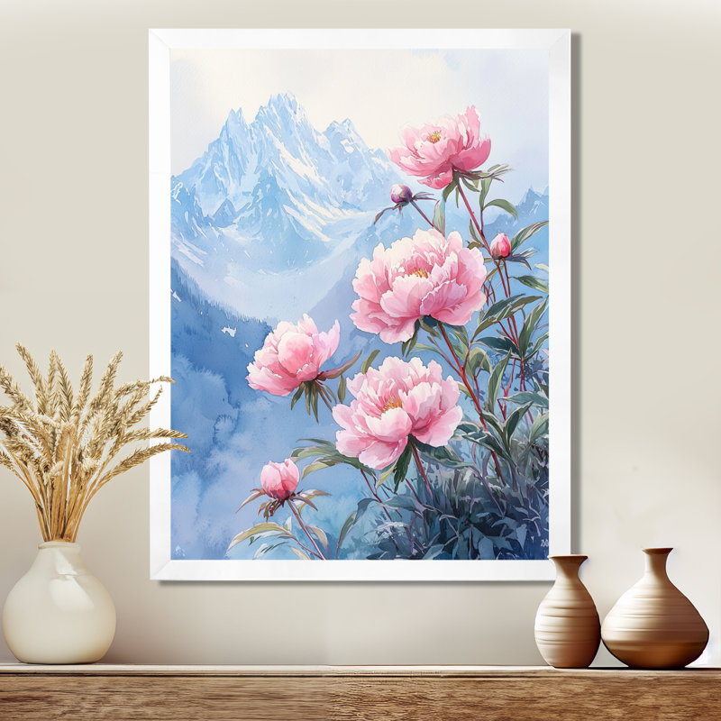 Bristol - art mural floral, H 40 po x l 30 po, Reproduction encadrée d'une seule photo, Blanc
