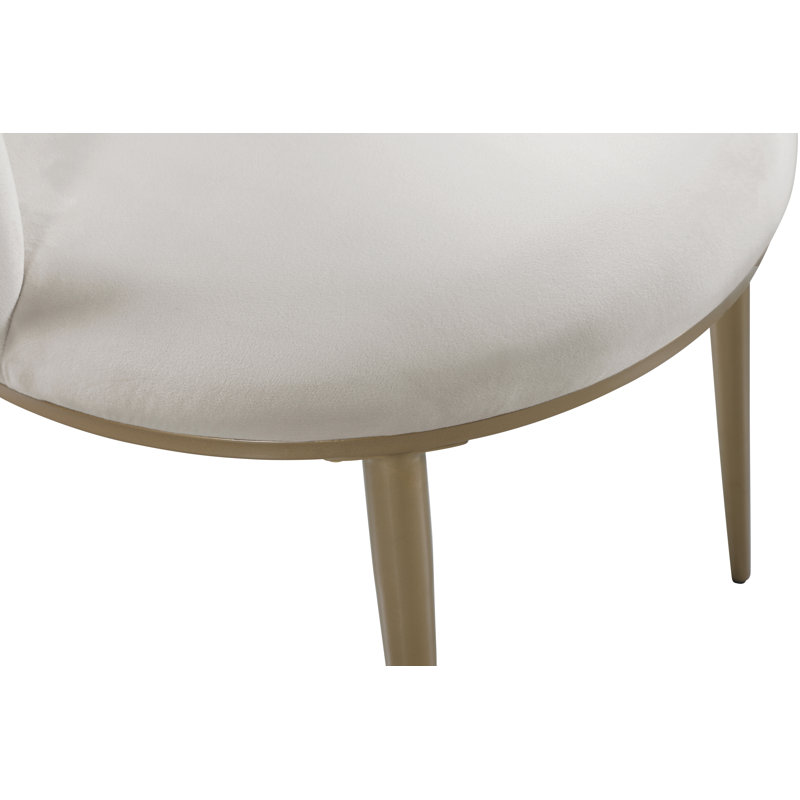 Skylar Velvet Dining Chair, Brushed Gold, Cream Velvet