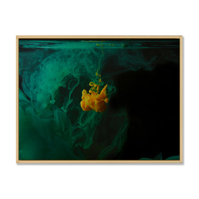 Art mural liquide noir et vert mixte - toile moderne