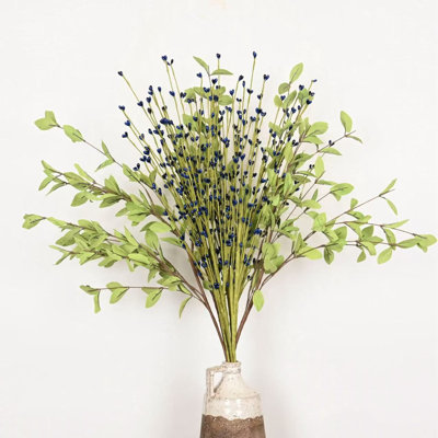 24 po de verdure artificielle, feuilles, branche de baies pour remplissage de vase, printemps, été, longue tige de ferme, décoration de table de centre de table de bureau à domicile
