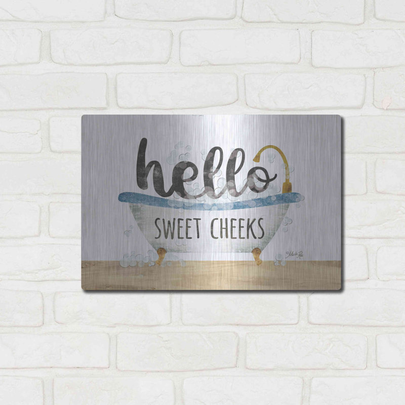 August Grove «Hello Sweet Cheek» par Marla Rae, art mural en métal, H 12 po x l 16 po