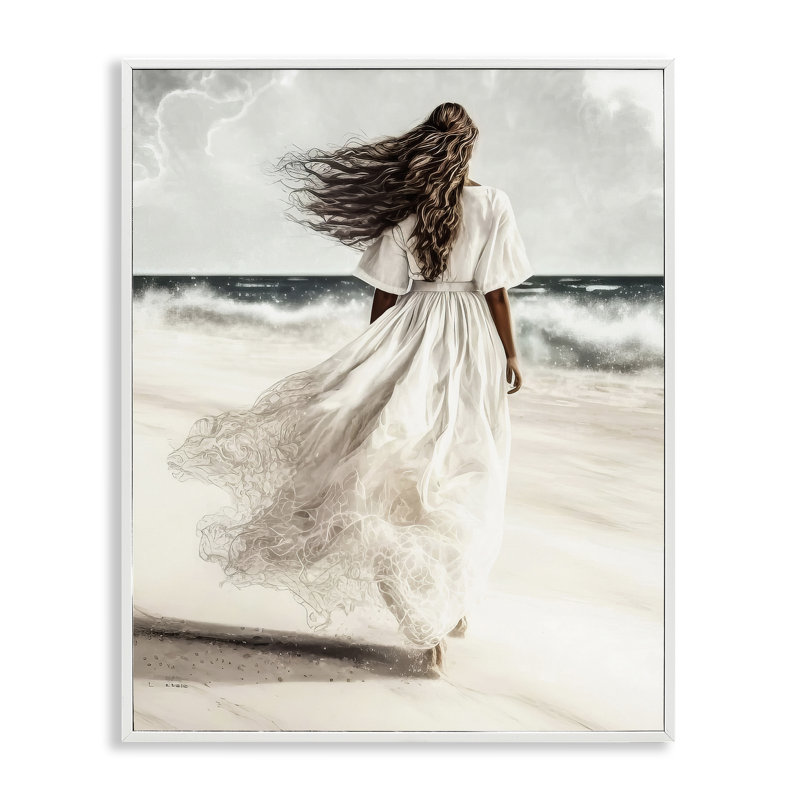  Reproduction d'art giclée encadrée par Beachado, H 14 po x l 11 po, Estampe numérique encadrée blanc bord de mer