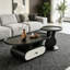 Oval Creative Rabbit-Ear Storage Coffee Table Set-130372141-130372142