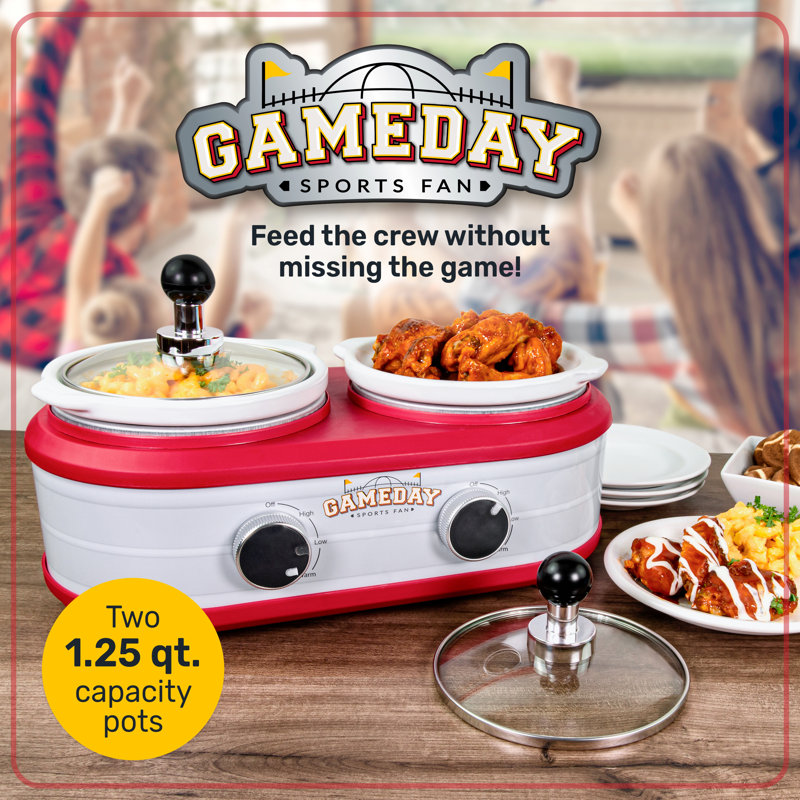 Game Day 1.25 Qt. Two-Section Slow Cooker