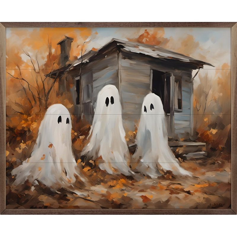 «Three Ghost Companions» sur bois, H 8 po x l 10 po