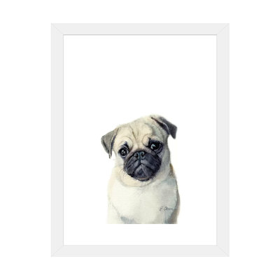 Chiot carlin par Watercolor Luv - reproduction d'art