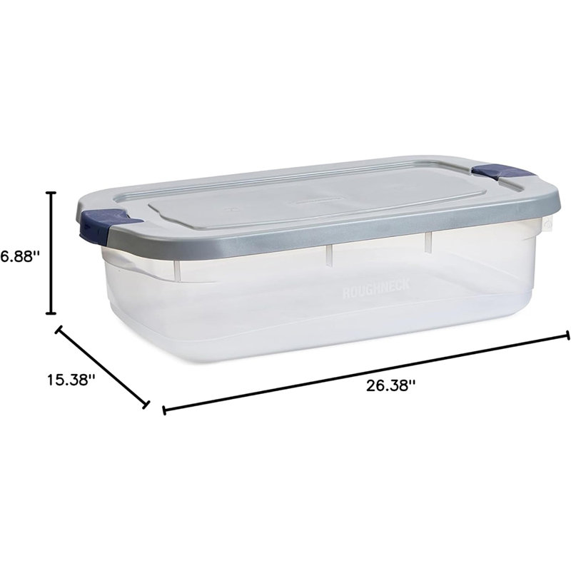 Rubbermaid Roughneck Clear Storage Containers, 31 Qt/7.75 Gal, 6 Pack