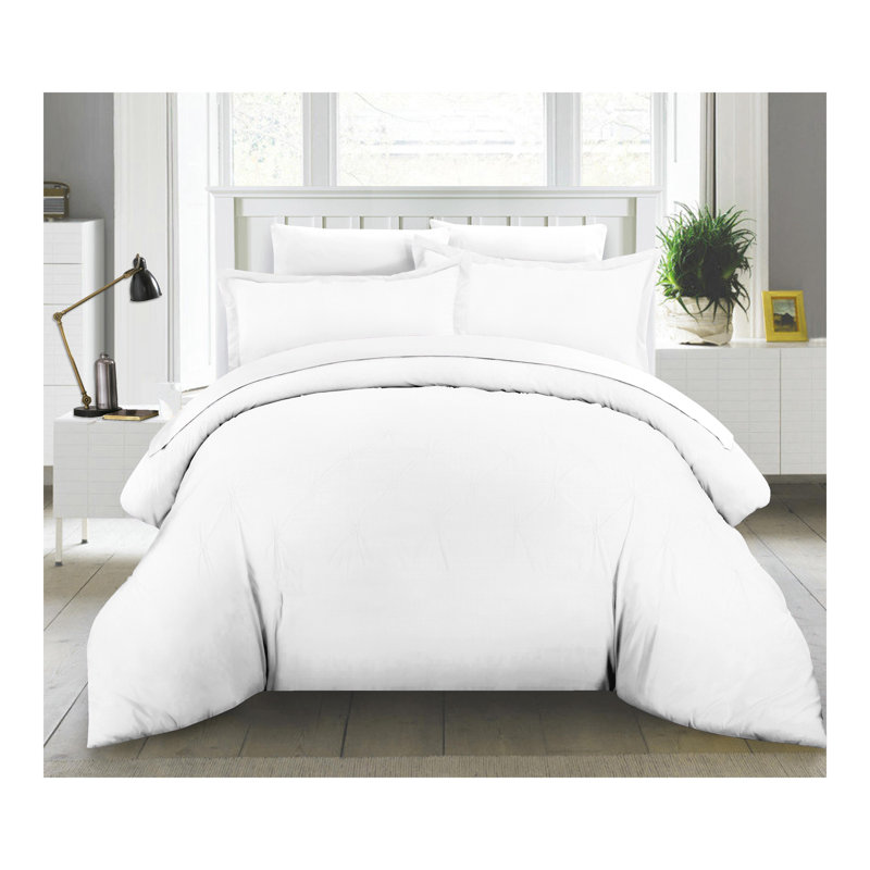 Ensemble de housse de couette, Blanc, Très grand / très grand californien
