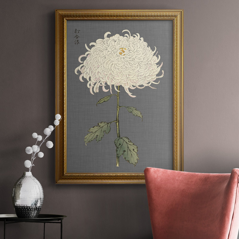 " Dramatic Ivory Mums II ", 36" H x 24" W x 2.5" D