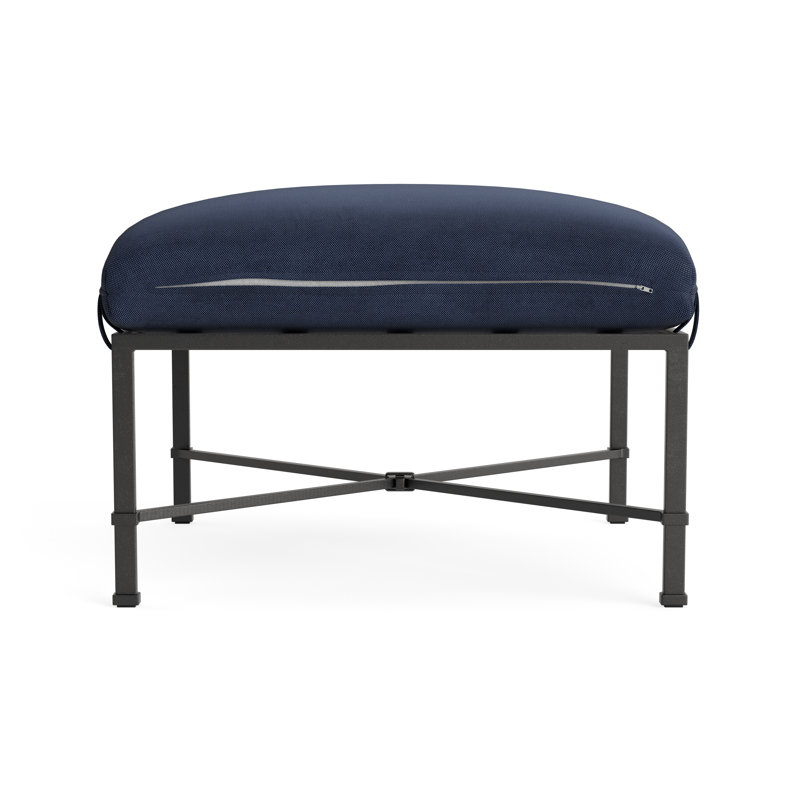 Venetian Outdoor Ottoman, Textured Pewter, Fushion Neptune
