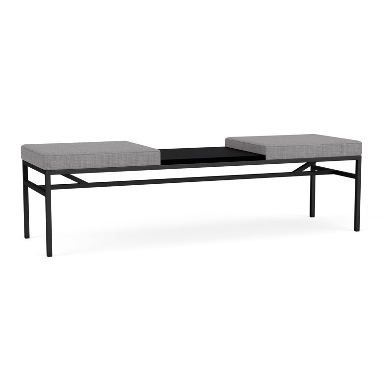 Structure en métal 2 places pour table d'attente Avon Rx Santé, Noir, Vinyle gris chambray