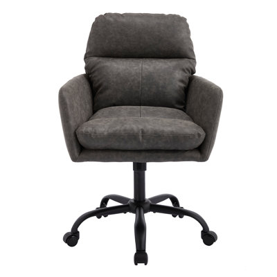 Adjustable Height Office Chair With Synthetic Pu Leather