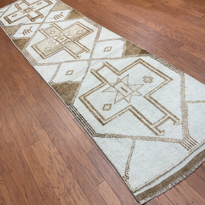  Handmade Turkish Oushak Wool Runner