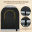 Buffet Archway 63 po à 4 portes en placage de bois massif avec design arqué et étagères réglables, grand buffet/crédence pour salon, cuisine ou entrée (noir)-1835013025