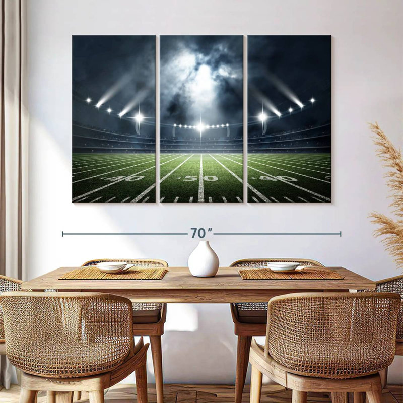 Grand Football Stadium - Ensemble de 3 toiles tendues, H 42 po x l 65 po x P 1,25 po