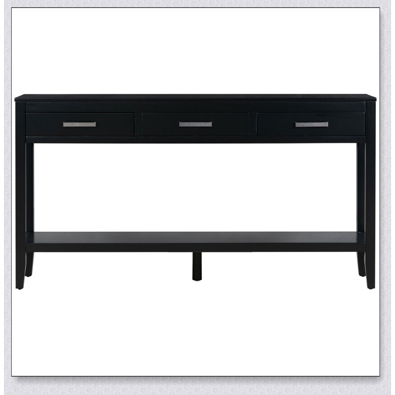 Console contemporaine à 3 tiroirs avec 1 tablette, parfaite pour le vestibule, le couloir, le salon, le vestibule et le couloir