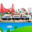 Hey! Play! Train Set - Play Set with Tracks, Vehicles, Buildings, Characters, Illustrated Playing Surface, and Toy Storage Table
