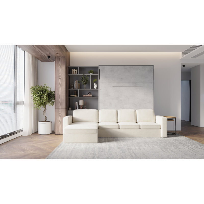 Neidelin Upholstered Murphy Bed, Slate Grey/Bronx