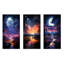 «Blue and Pink Astral Walk To The Moon I», ensemble de 3 impressions de paysages de l'espace-1430562142