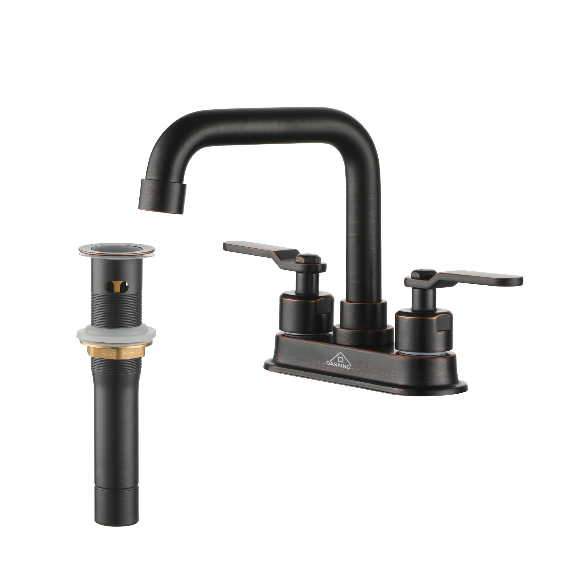 CASAINC Centerset Faucet 2-handle Bathroom Faucet with Drain Assembly ...