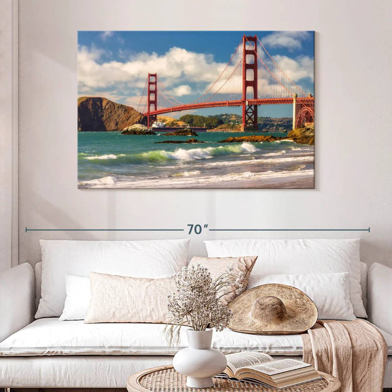 Lilie Baker Beach et Golden Gate, H 32 po x l 48 po