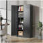 Armoire de rangement en métal 72 po H, armoire verrouillable en acier à outils noir avec portes et 4 tablettes, grands classeurs pour systèmes de rangement de garage, classeur verrouillable pour bureau personnel, salle de classe / garde-manger