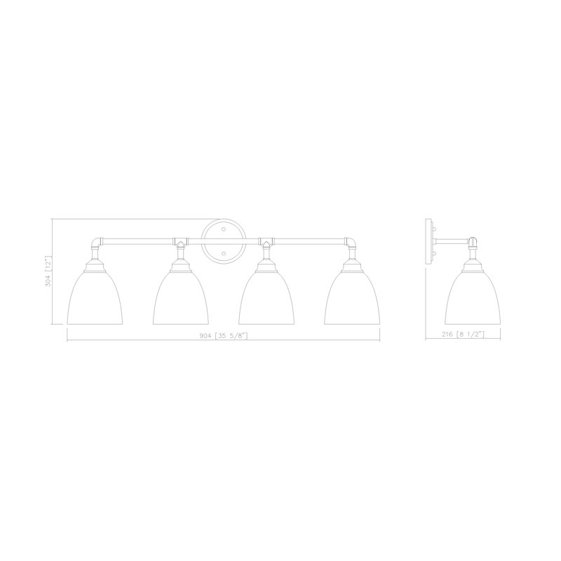 Oconee 4 - Light Vanity Light, Painted Sliver, Burning Gray