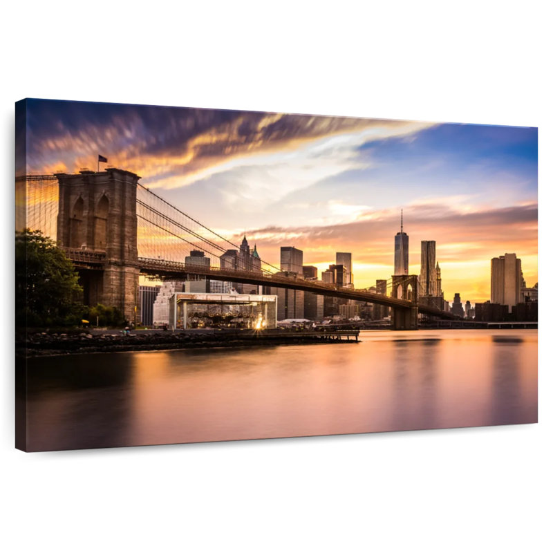 Lilie Brooklyn Bridge Sunset, H 20 po x l 30 po