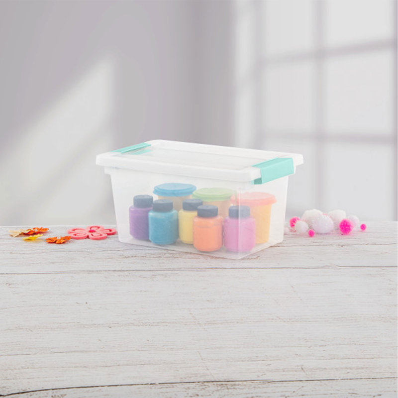 Sterilite Clip Box Clear Home Storage Tote Container with Lid, 16