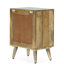 Superbe table de chevet en bois de manguier avec 3 rangements géométriques