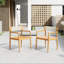 Chaises de salle à manger d'extérieur en bois d'acacia tressé avec accoudoirs Creative-198329918