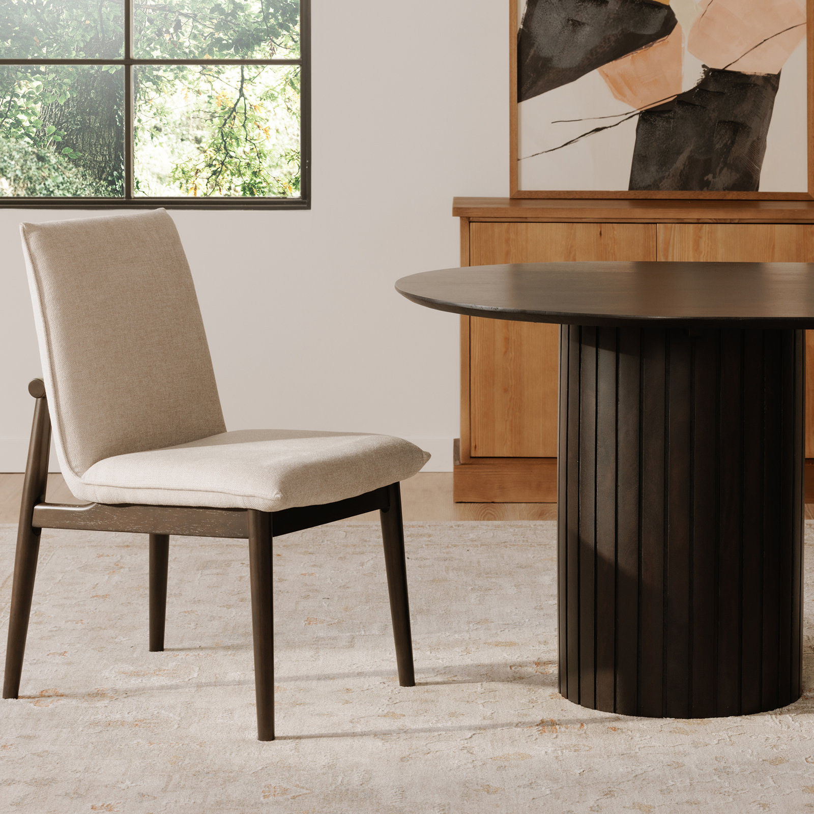 Daley 86'' Oval Dining Table, Black