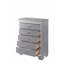 Accent Chest, 1Pc Modern Five-Drawer Chest With Faux Crystal Accent
