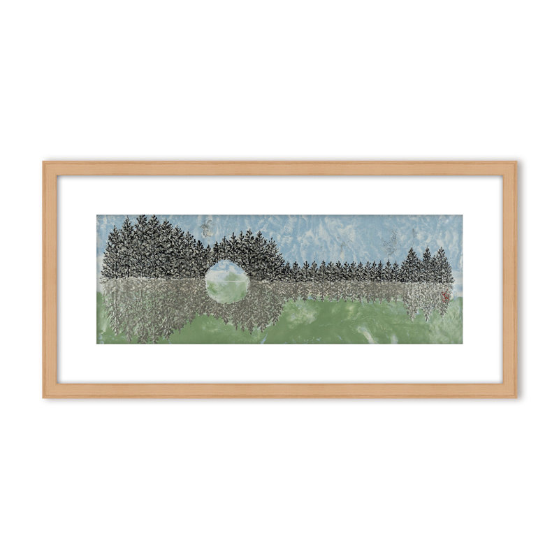 Nature Inspired "Emerald Waters" Canvas Wall Art By Karen Biery, 12" H x 24" W, Framed Print, Black