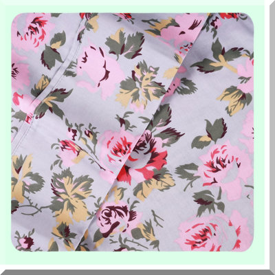 Wildflower Dream 300-Thread Count Cotton Bed Sheet Set - Vintage Floral Bohemian Bedding with Pillowcases - Durable, Breathable, Machine Washable