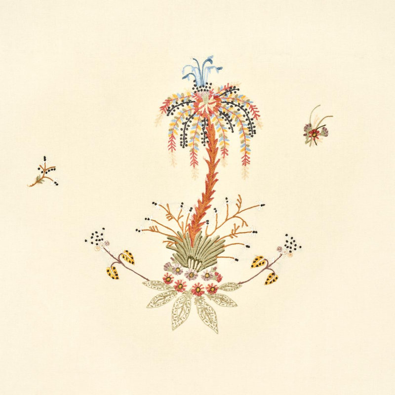 Royal Poinciana Hand Embroidery Fabric
