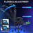 Hoffree LED Ergonomic Gaming Chair with Bluetooth Speakers and Vibration Lumbar Pillow-69741811