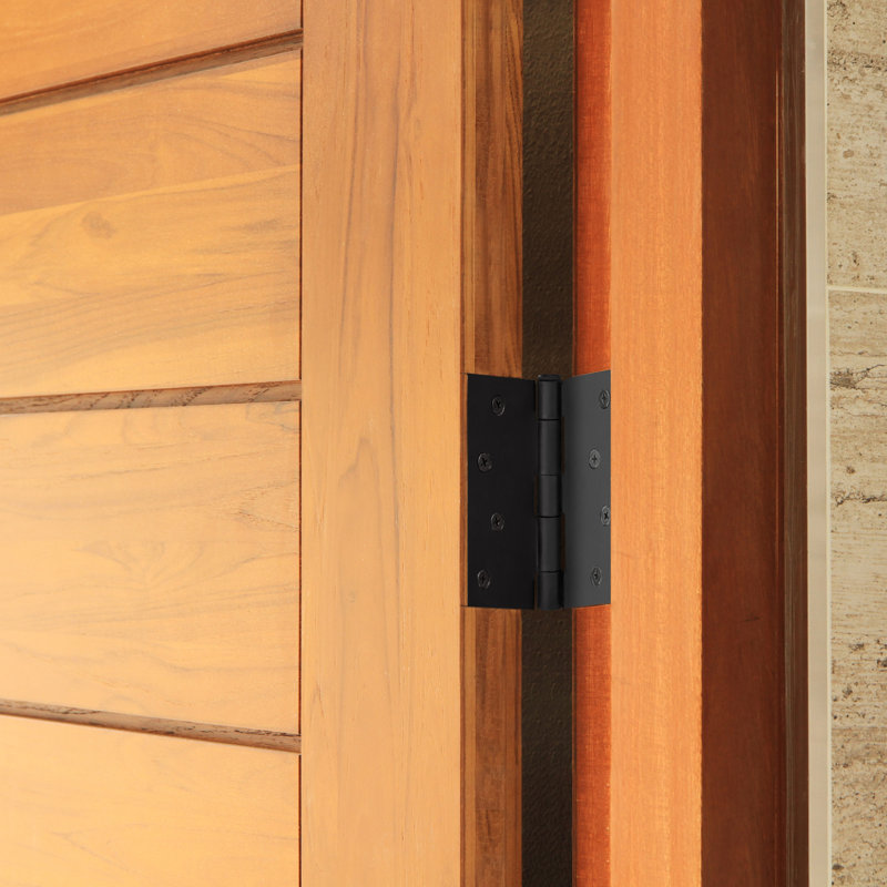 Matte Black Steel 4'' x 4'' Door Hinges with Removable Pin