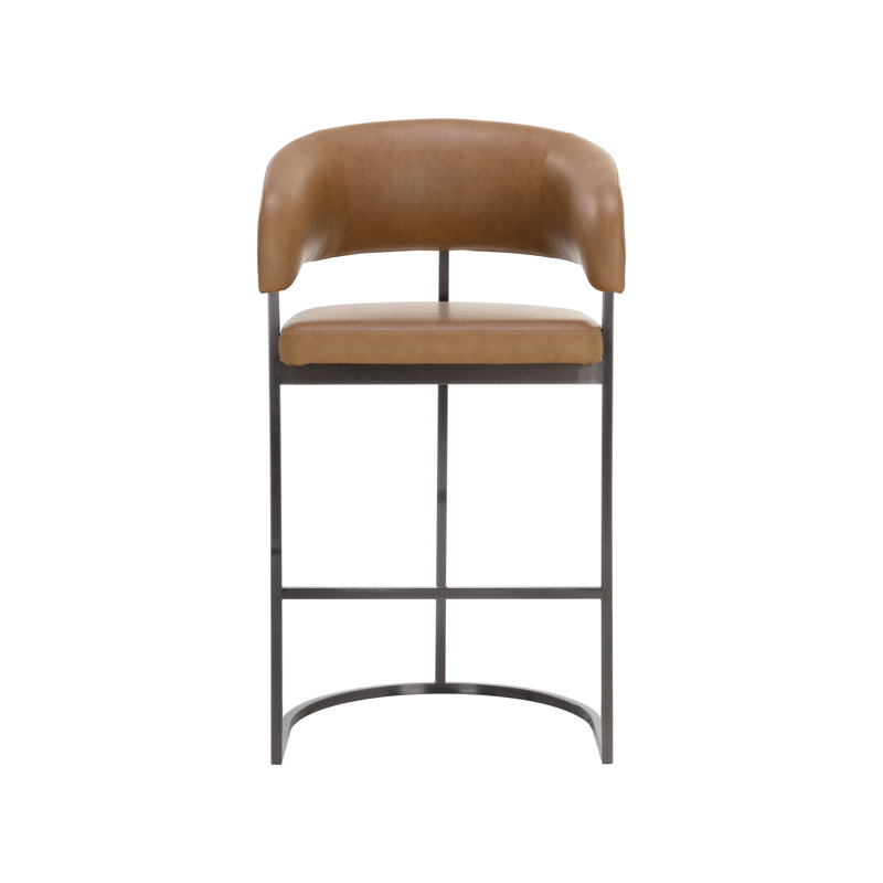 Upholstered Stool with Metal Frame, Bar Stool (30" Seat Height)