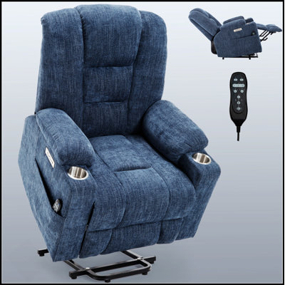 Large Power Lift Recliner Chair With Massage, Heat, And USB Ports For Elderly Comfort And Support