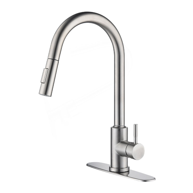 Robinet de cuisine tactile avec douchette extractible, Tactile, Nickel brossé